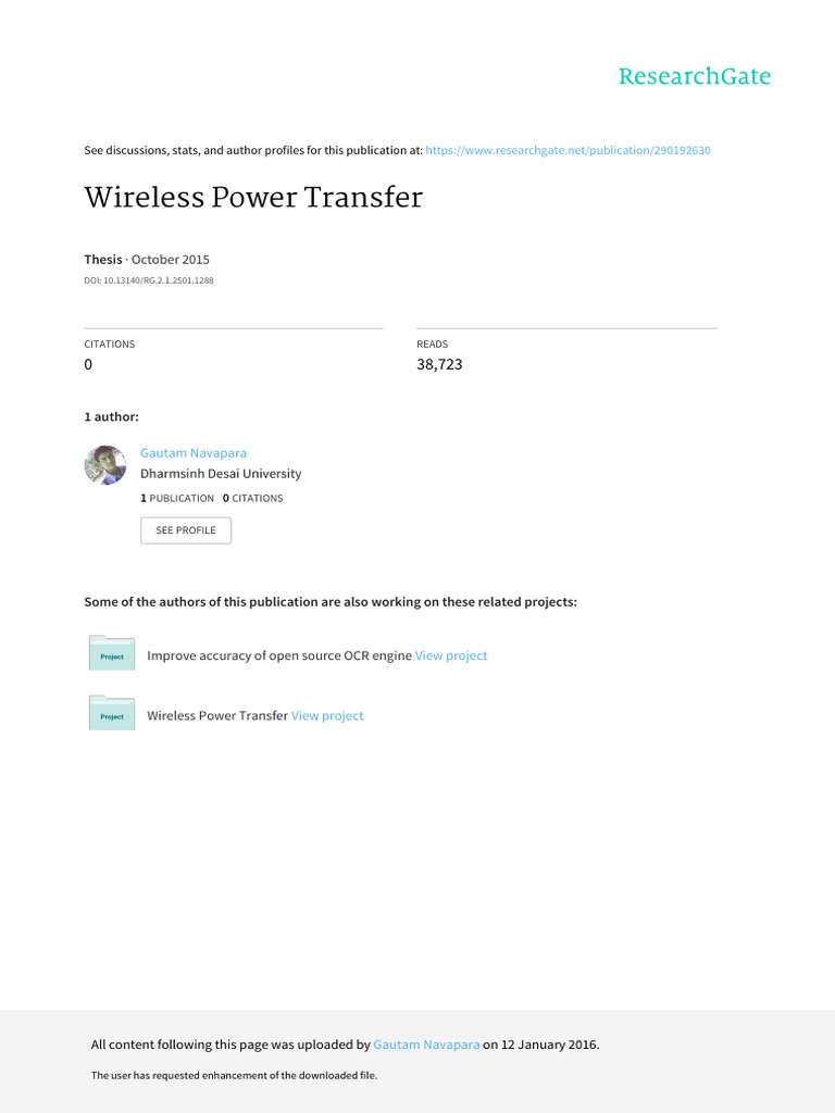 Wireless Power Transfer Project Report | PDF | Inductor | Rectifier