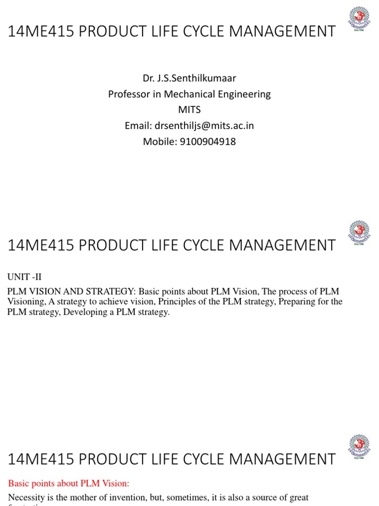 PLM Vision and Strategy Overview | PDF | Product Lifecycle | Military ...