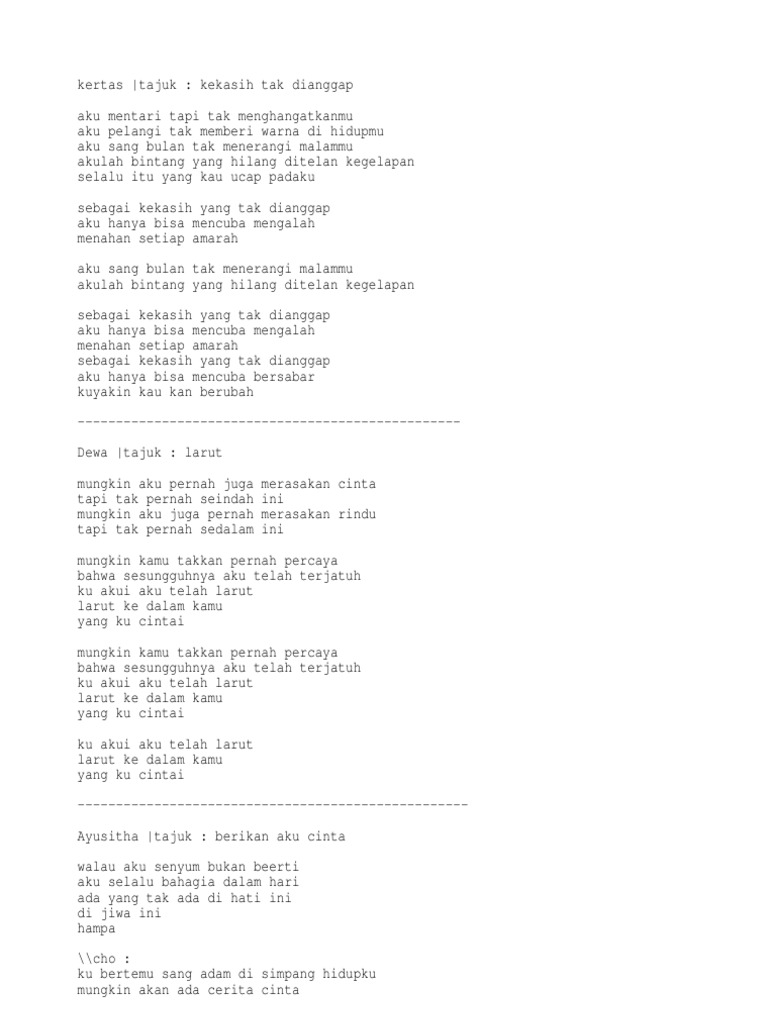 Lirik Lagu Pdf