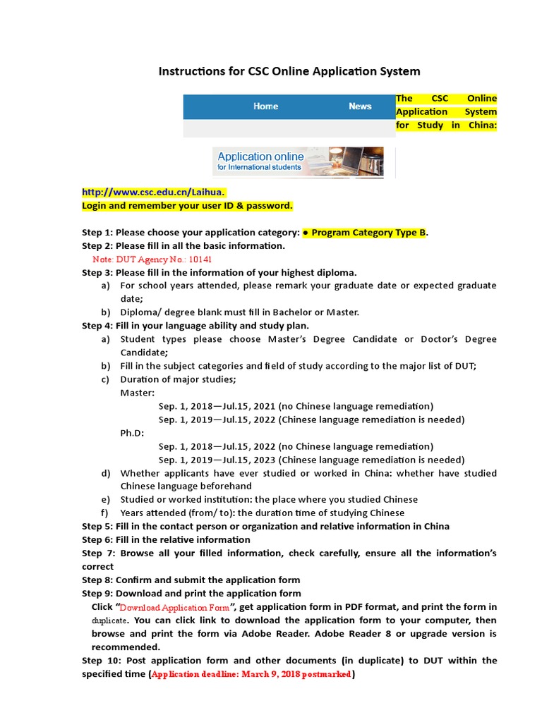 Instruction For CSC Online | PDF | Academic Degree | Password