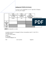 Planning EARL de La Licorne