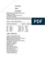 SQL Exercise-Text Book Table: Department