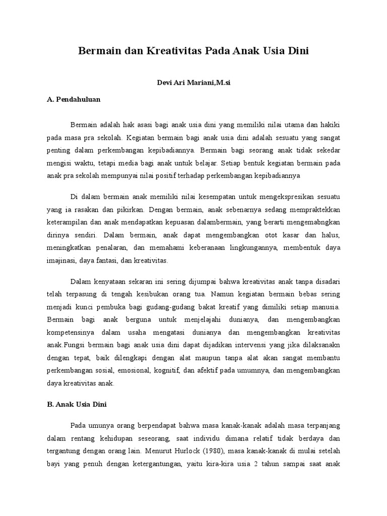 Bentuk Bentuk Kreativitas Anak  Usia  Dini Seputar Bentuk