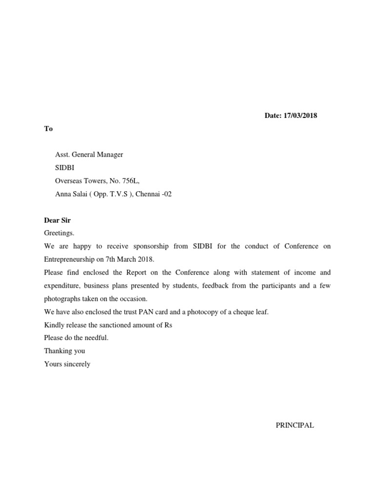SIDBI Sponsorship Report for Conference | PDF | Business