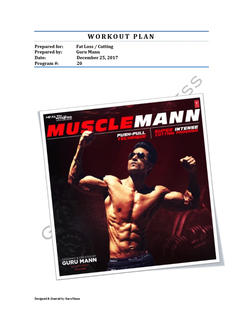 MuscleMann Workout Plan Guru Mann PDF Hobbies Individual Sports
