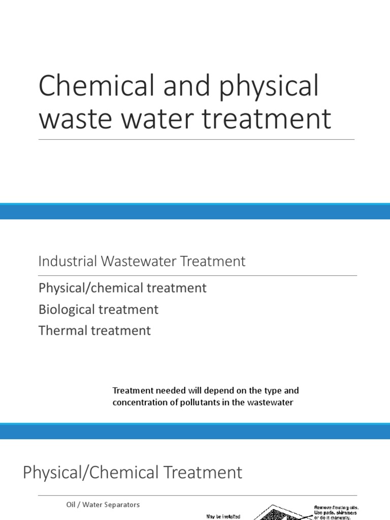 Physical and Chemical Wastewater Treatment | PDF | Sewage Treatment ...