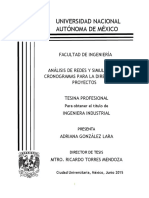 Análisis de Redes y Simulación en Cronogramas Para La Dirección de Proyectos