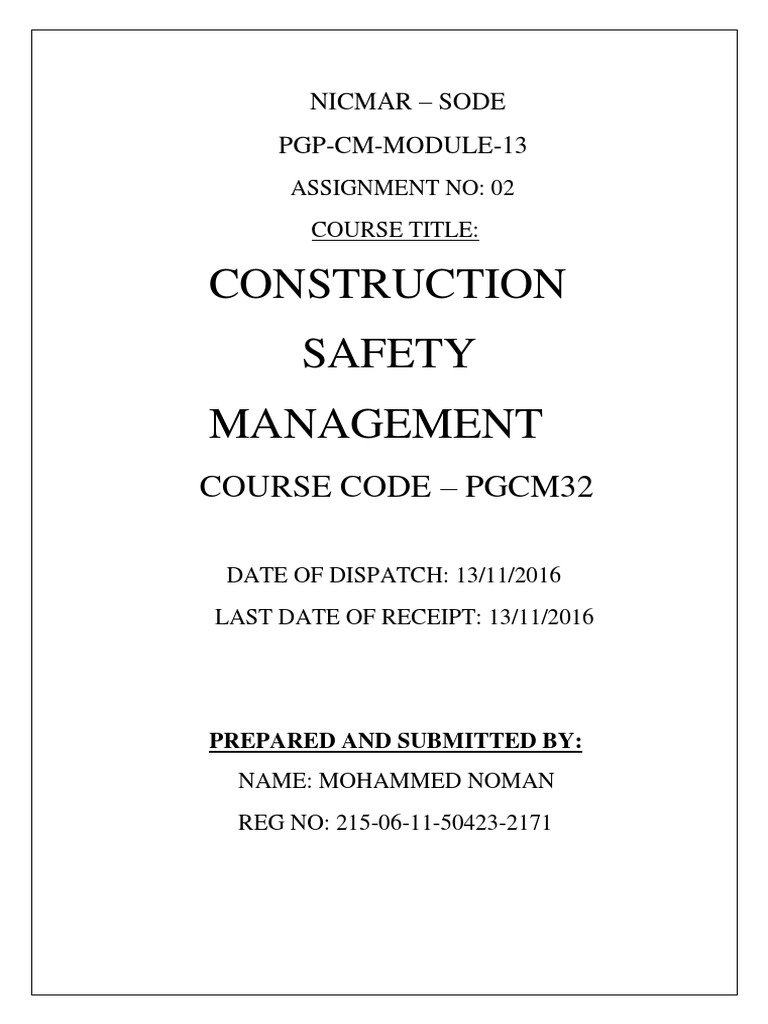 Construction Safety Management Guide | PDF | Safety | Occupational ...