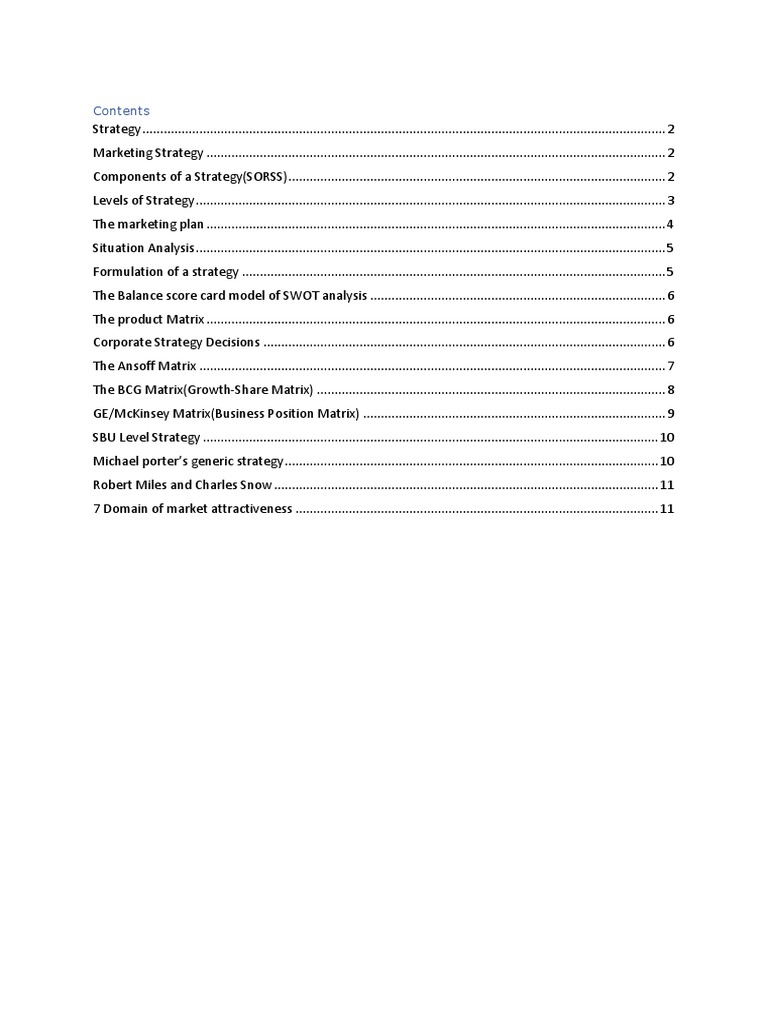 Comprehensive Marketing Strategy Guide | PDF | Strategic Management ...