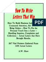 A.w.shaw - How to Write Letters That Win