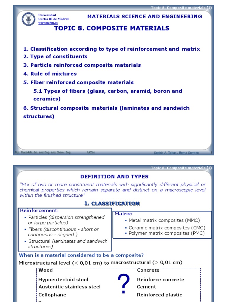 Classification of Composite Materials | PDF | Composite Material | Ceramics