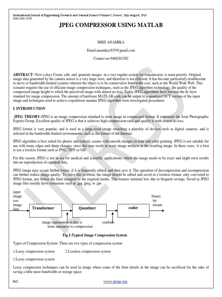 Jpeg Compressor Using Matlab | PDF | Data Compression | Wavelet