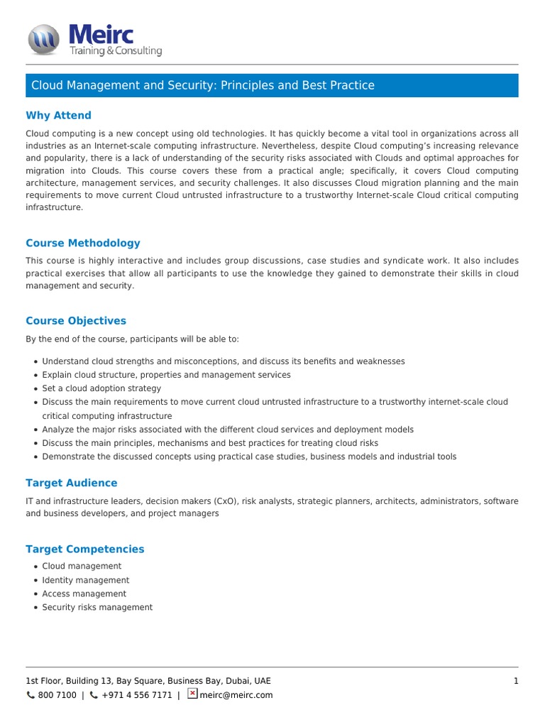 Cloud Management Security Principles Practice | PDF | Software As A ...