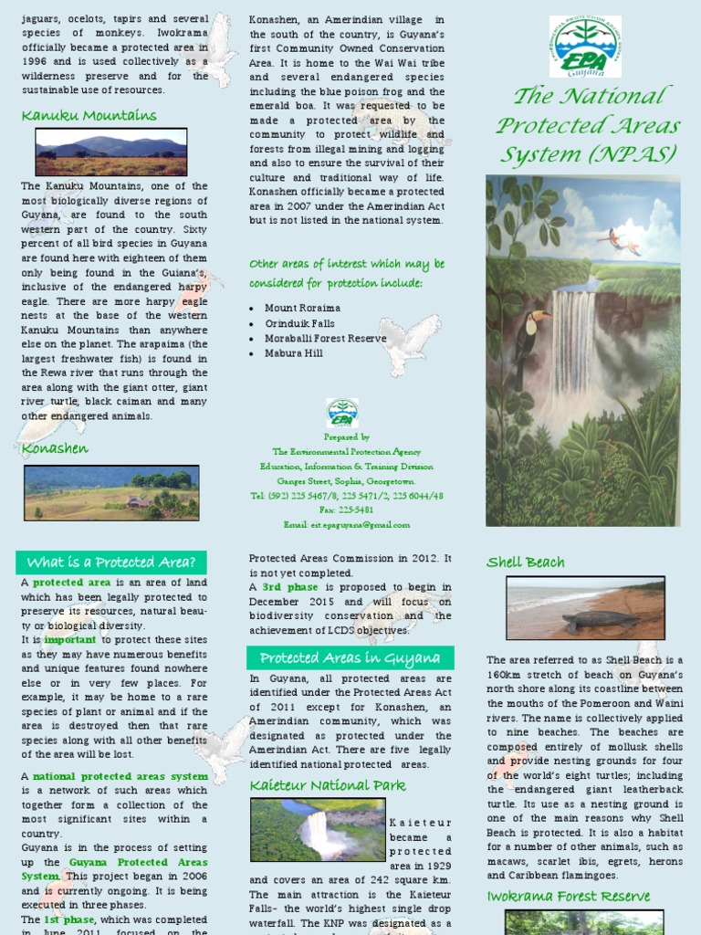 Protected Areas Brochure Pdf Protected Area Guyana