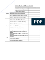 Constraint For Hydro Test Documentation