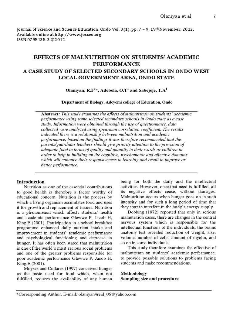 essay on malnutrition