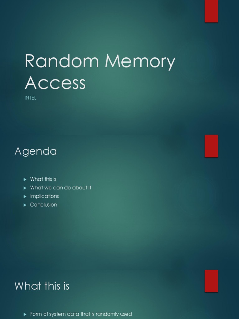 Random Memory Access | PDF