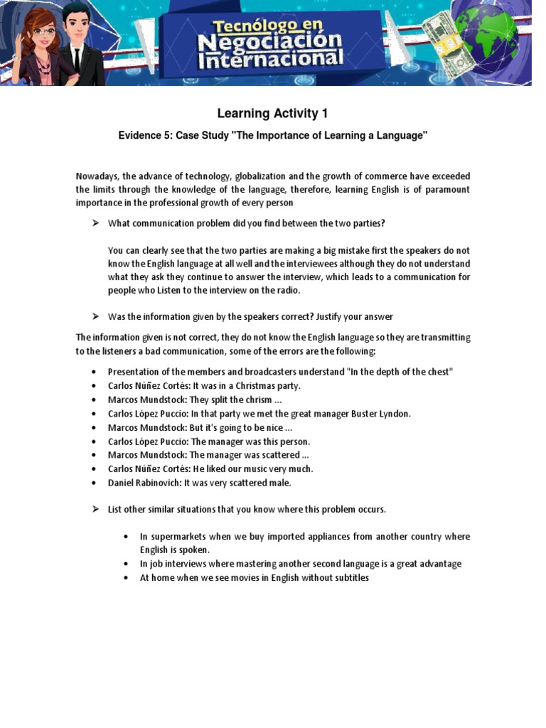 Importance of Learning English for Communication | PDF | Career ...