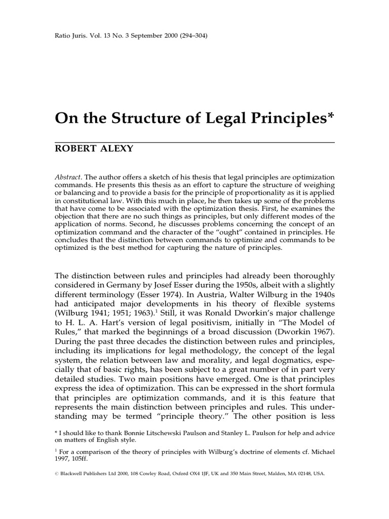 On the Structure of Legal Principles | Sentence (Linguistics) | Norm ...