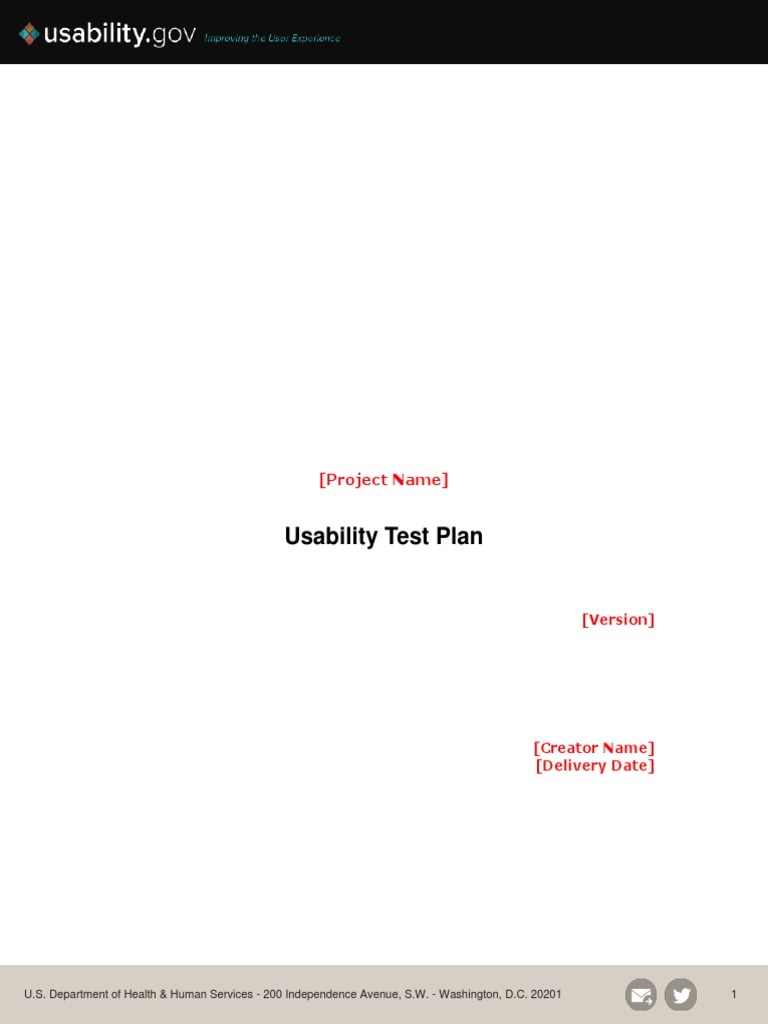 Usability Test Plan Template | PDF | Usability | Computing