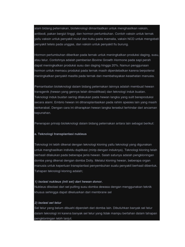 Alam Bidang Peternakan