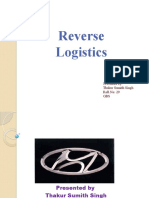 Reverse Logistics: Presented By: Thakur Sumith Singh Roll - No: 29 GBS