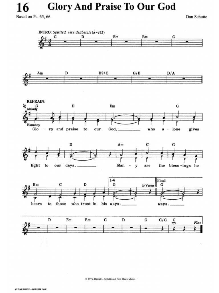 Glory and Praise To Our God PDF | PDF