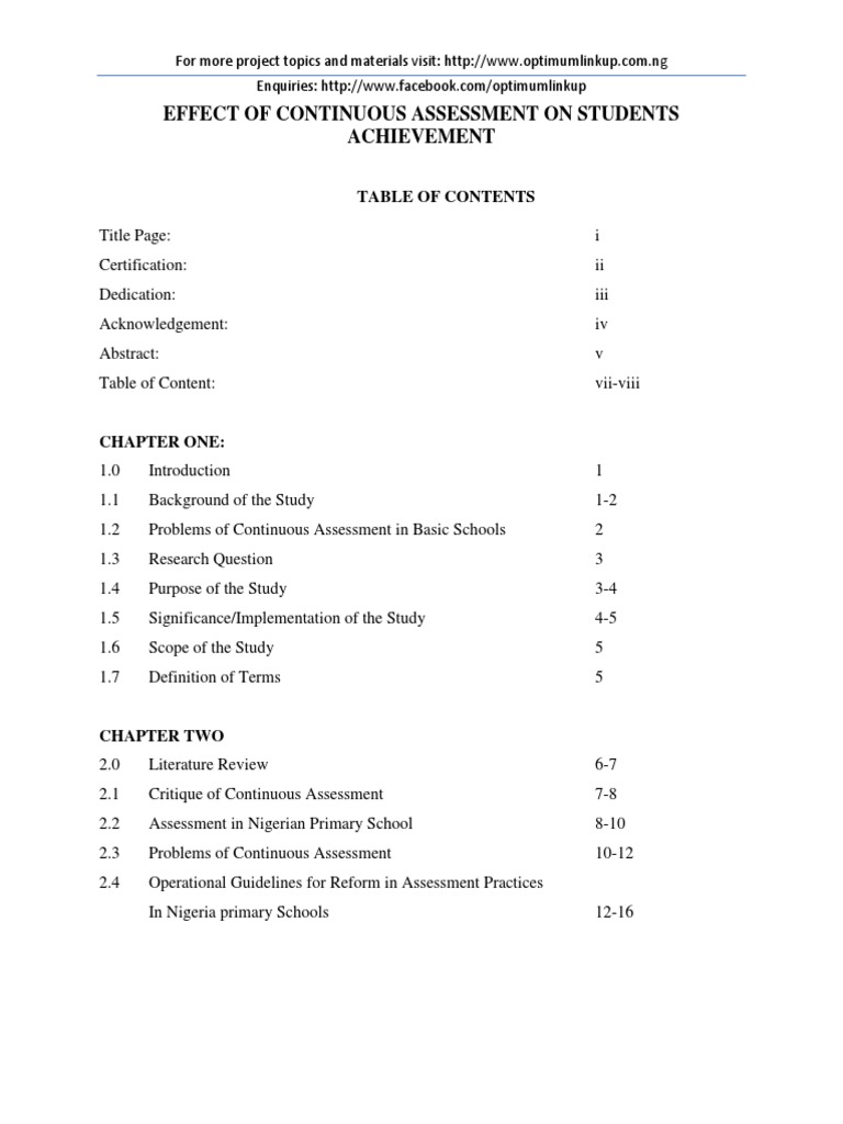 Impact of Continuous Assessment on Student Achievement | PDF ...