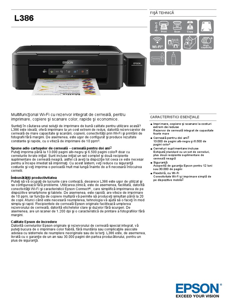 Epson L386 Datasheet | PDF