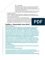 Case Summary For Hadley v. Baxendale