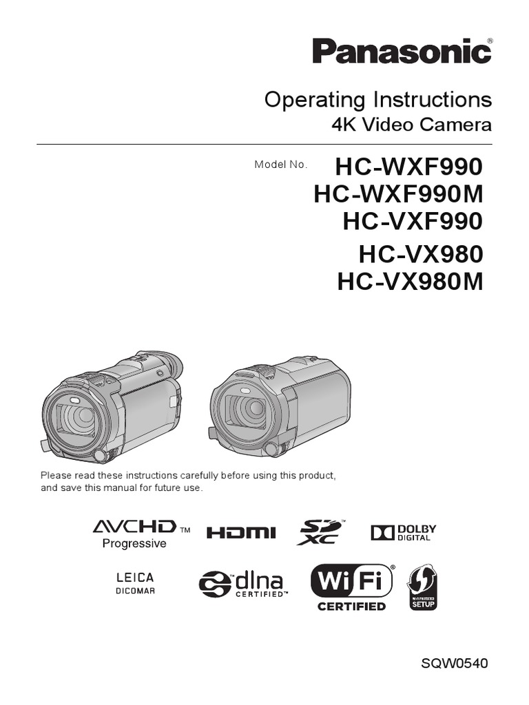 Panasonic Operating Instructions Secure Digital Headphones