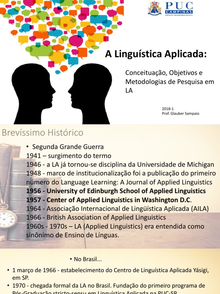 Aula 1 - Linguistica Aplicada, o que é? | Theory | Interdisciplinarity