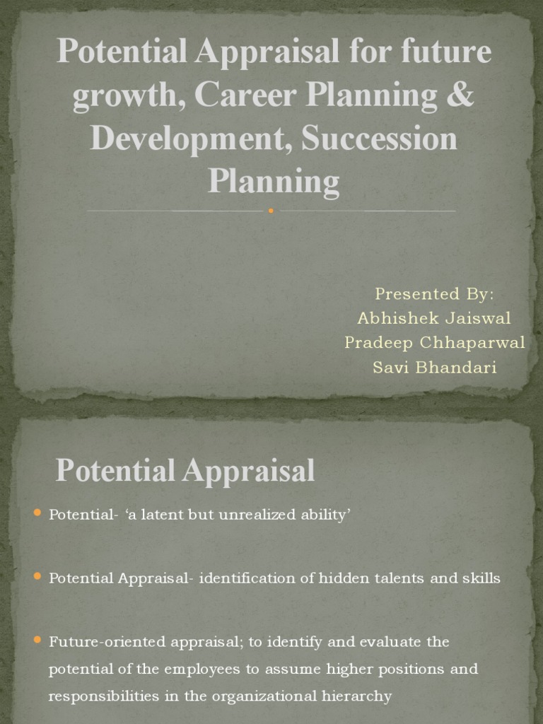 Potential Appraisal and Career Planning Guide | PDF | Performance ...