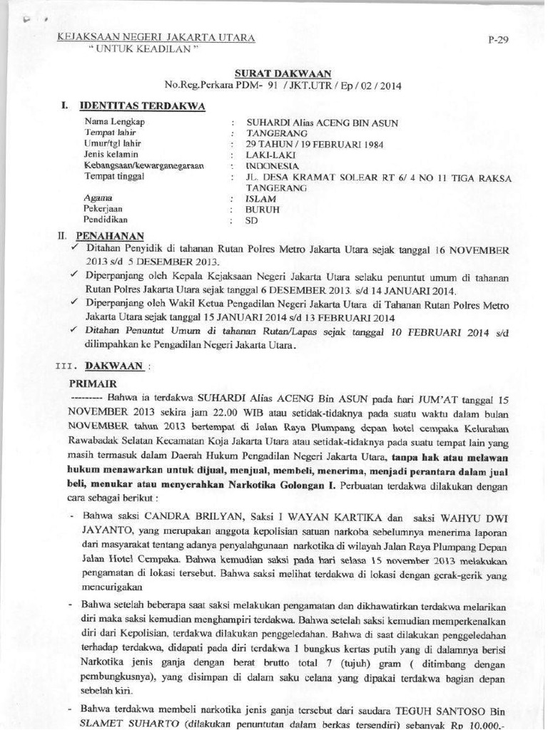 Contoh Surat Dakwaan Perkara Narkotika Contoh Surat Lengkap Gratis 2020 Belajar Hukum Secara Online dari Pengajar Berkompeten Dengan Biaya Terjangkau.
