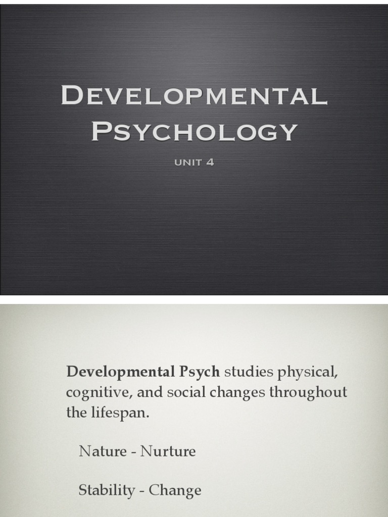 U04 Developmental Psychology Slides | PDF | Human Development ...