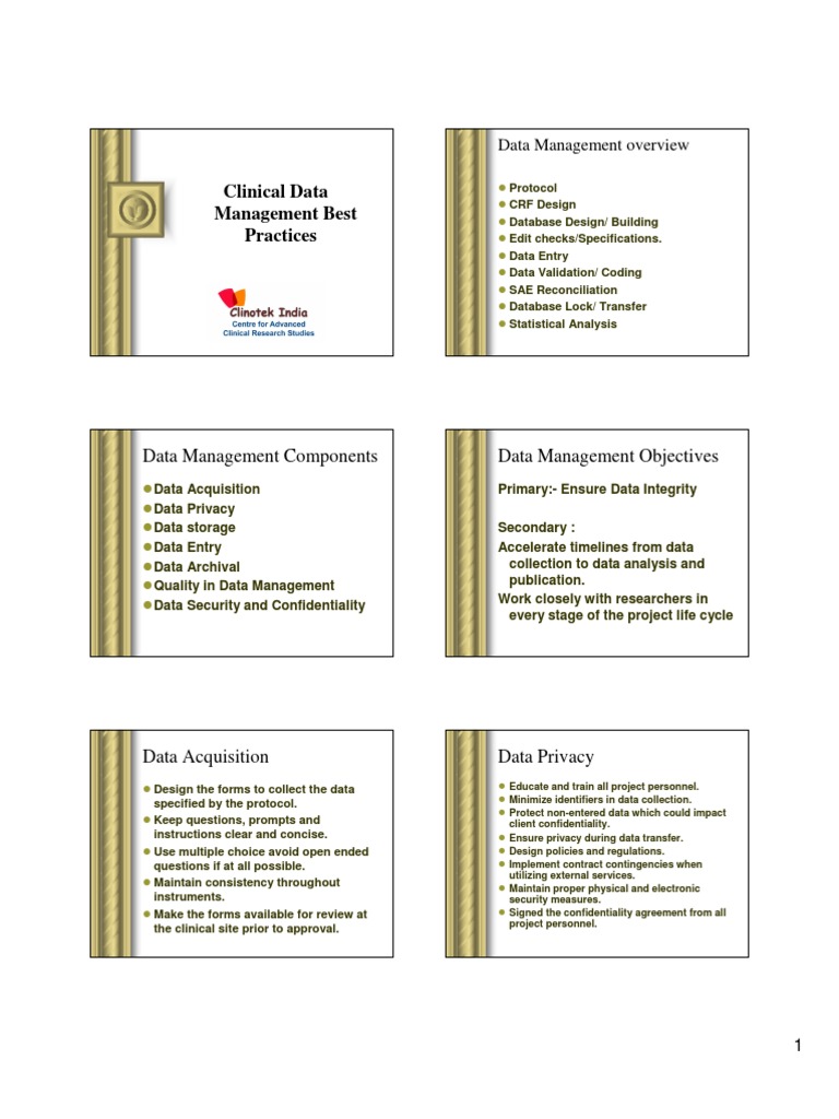 Best Practices in Clinical Data Management | PDF | Clinical Trial ...