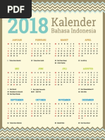 Kalender Indonesia 2018 Design Retro