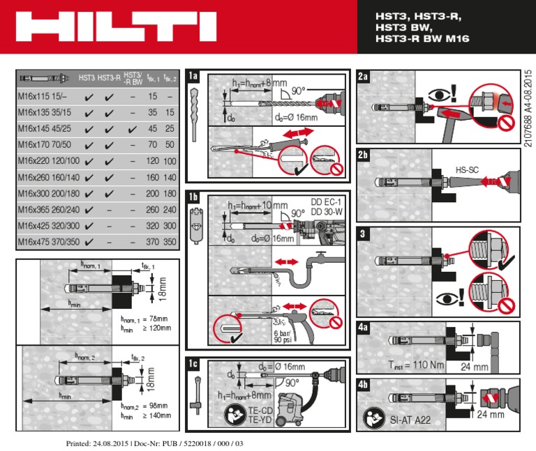 HST3 Fastener Specifications Guide | PDF