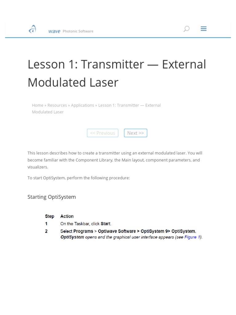 Lesson 1 - Transmitter - External Modulated Laser | PDF | Graphical ...