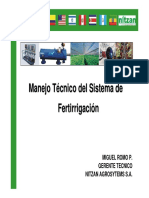 Miguel Romo, Manejo Técnico Del Sistema de Fertirrigación