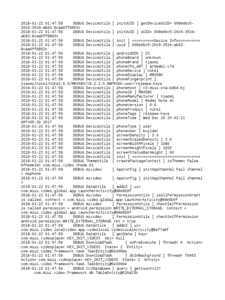 Video Device Debug Log | PDF | Media Formats | Media Technology