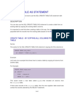 CREATE TABLE AS SQL statement explained