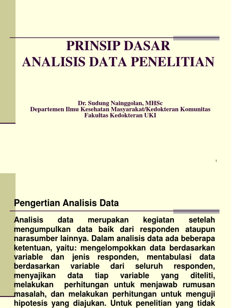 Prinsip Dasar Analisis Data Pdf