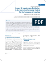 Cognitive Factors and Its Impact On Job Satisfaction-A Study On Selected Information Technology Enabled Service Companies in Bengaluru