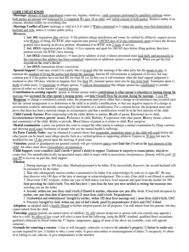 Louisiana Bar Exam Must Know Trust Law Lease