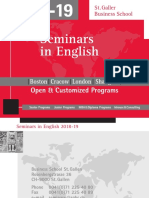 Seminars in English, 2018-2019, St. Galler Business School