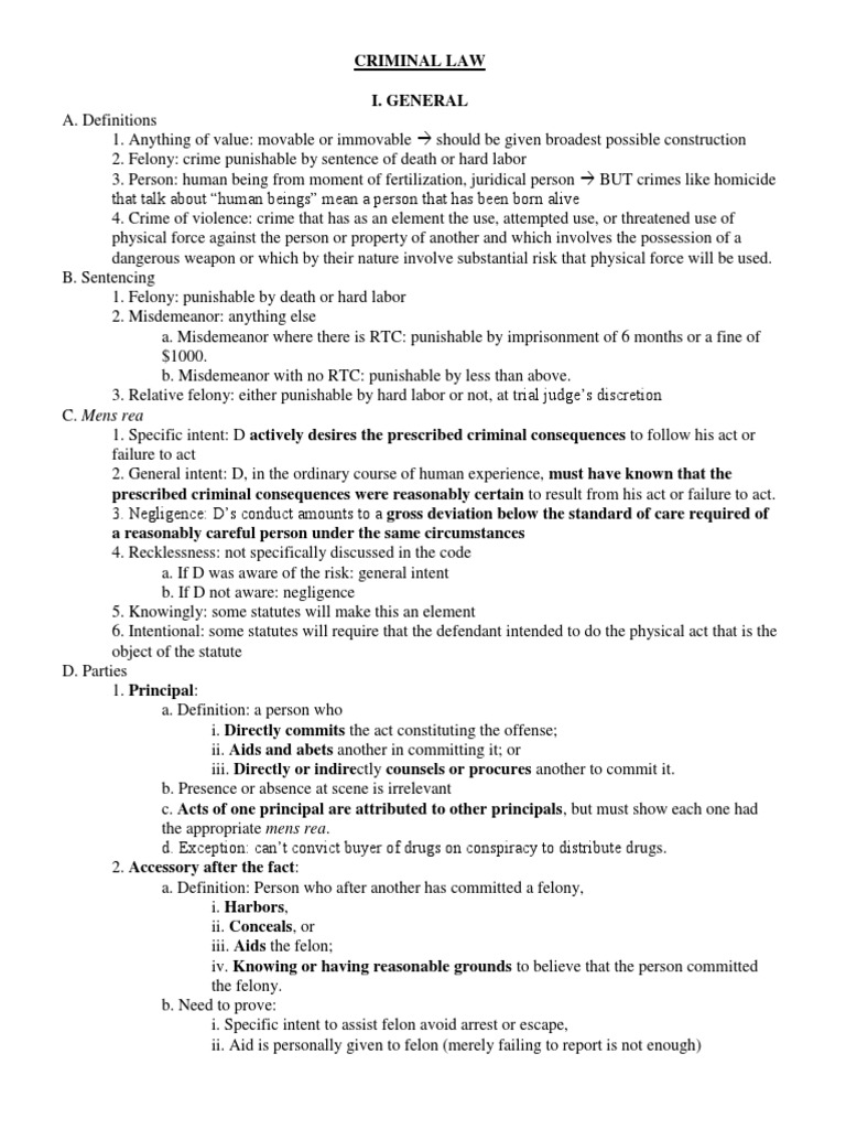 Louisiana Bar Exam Criminal Law Outline Battery (Crime) Burglary