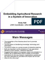 Embedding Agricultural Research in A System of Innovation: LINK Coordinator, UNU-MERIT