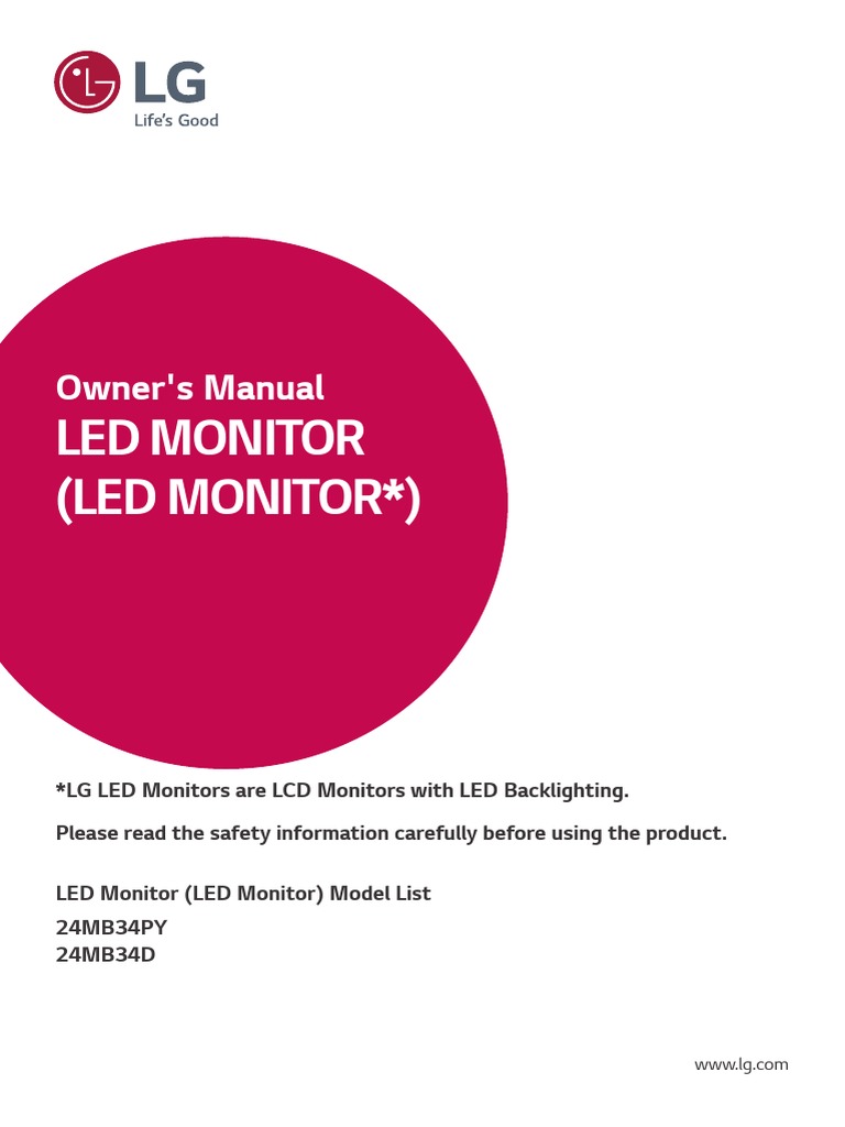 LG Monitor Manual PDF Computer Monitor Usb