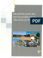Comptabilité tarifs et droits divers 2018 Ville d'Aix